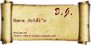 Dara Jolán névjegykártya