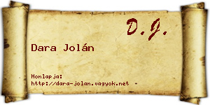 Dara Jolán névjegykártya